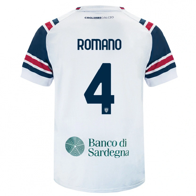 Danxen Mujer Camiseta Alessandro Romano #4 Blanco Rojo Verde 2ª Equipación 2026/27 La Camisa