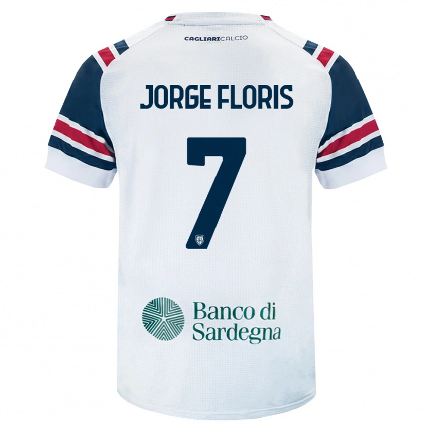 Danxen Mujer Camiseta Nicolò Jorge Floris #7 Blanco Rojo Verde 2ª Equipación 2026/27 La Camisa