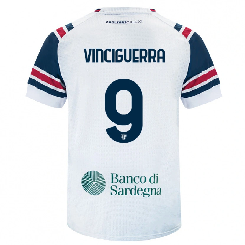 Danxen Mujer Camiseta Alessandro Vinciguerra #9 Blanco Rojo Verde 2ª Equipación 2026/27 La Camisa