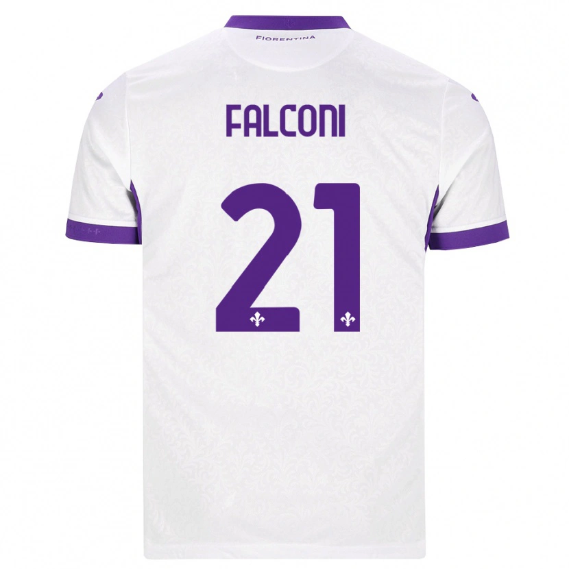 Danxen Mujer Camiseta Niccolo Falconi #21 Blanco Morado 2ª Equipación 2026/27 La Camisa