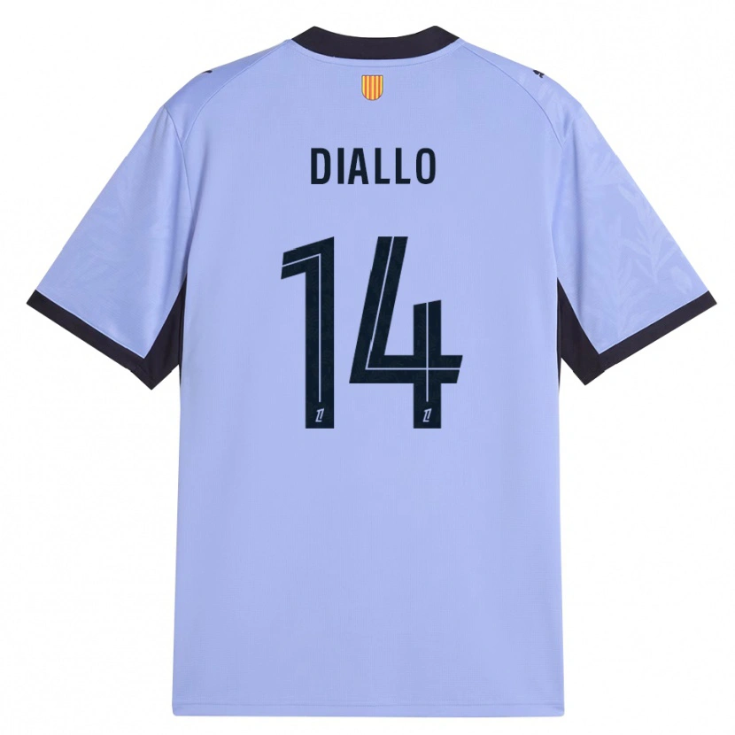 Danxen Mujer Camiseta Eliès Diallo #14 Lavanda Negro Equipación Tercera 2026/27 La Camisa