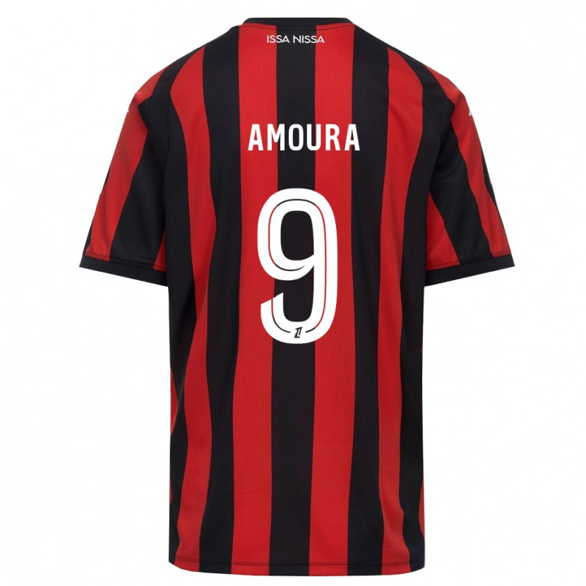 Danxen Mujer Camiseta Mohamed Amoura #9 Rojo Negro Blanco 1ª Equipación 2026/27 La Camisa