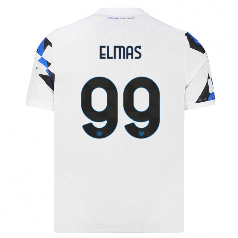 Danxen Mujer Camiseta Eljif Elmas #99 Blanco Rojo Azul 2ª Equipación 2026/27 La Camisa