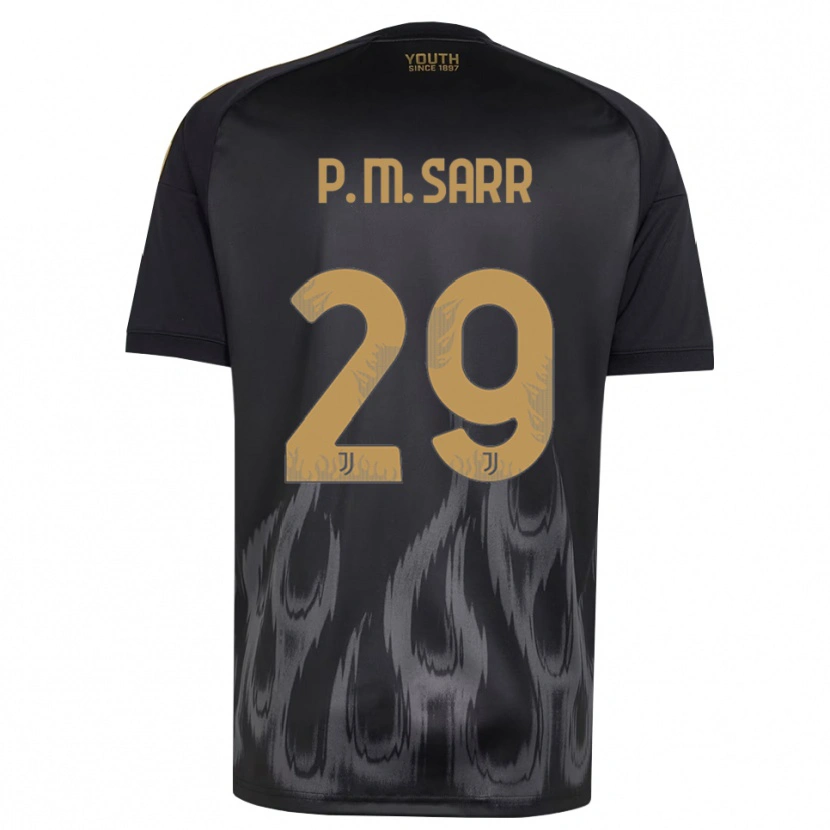 Danxen Niño Camiseta Pape Matar Sarr #29 Negro Marrón Equipación Tercera 2026/27 La Camisa