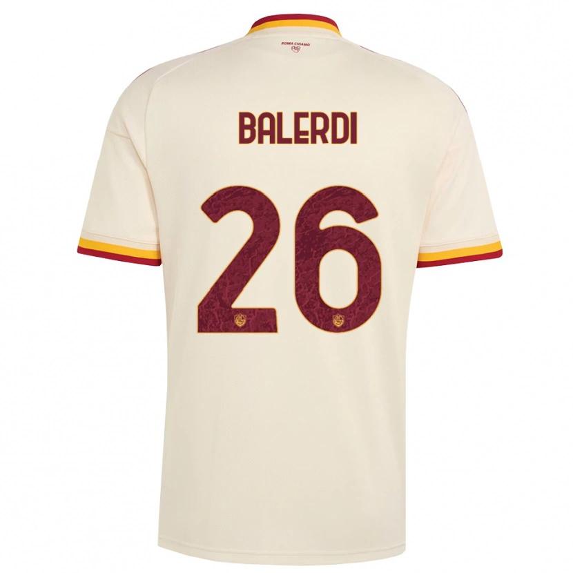 Danxen Niño Camiseta Leonardo Balerdi #26 Champán Rojo Amarillo 2ª Equipación 2026/27 La Camisa