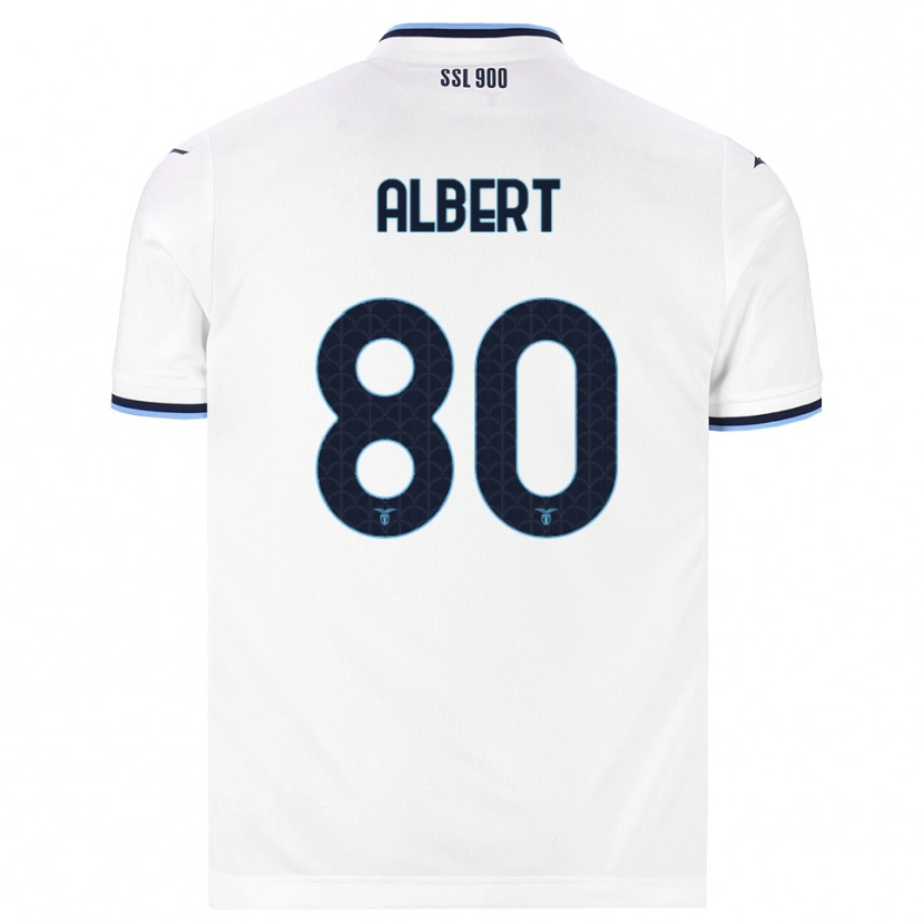 Danxen Niño Camiseta Albert Gudmundsson #80 Blanco Azul Marino 2ª Equipación 2026/27 La Camisa