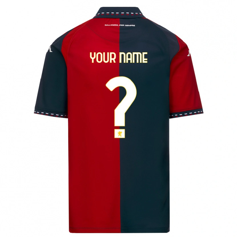 Danxen Niño Camiseta Su Nombre #0 Rojo Negro Blanco 1ª Equipación 2026/27 La Camisa