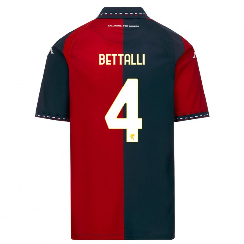 Danxen Niño Camiseta Giorgia Bettalli #4 Rojo Negro Blanco 1ª Equipación 2026/27 La Camisa
