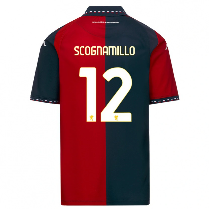 Danxen Niño Camiseta Andrea Scognamillo #12 Rojo Negro Blanco 1ª Equipación 2026/27 La Camisa