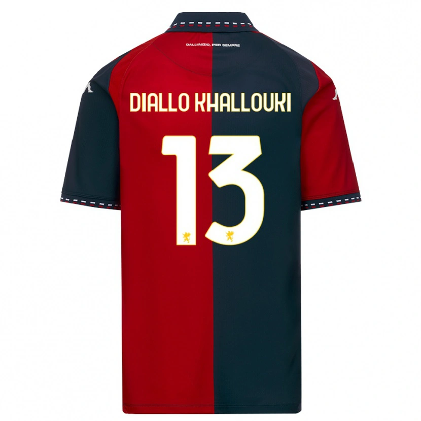 Danxen Niño Camiseta Siaka Diallo Khallouki #13 Rojo Negro Blanco 1ª Equipación 2026/27 La Camisa