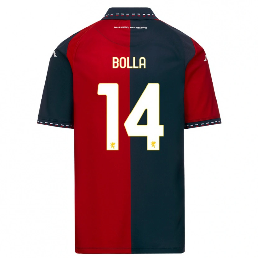 Danxen Niño Camiseta Nicolò Bolla #14 Rojo Negro Blanco 1ª Equipación 2026/27 La Camisa