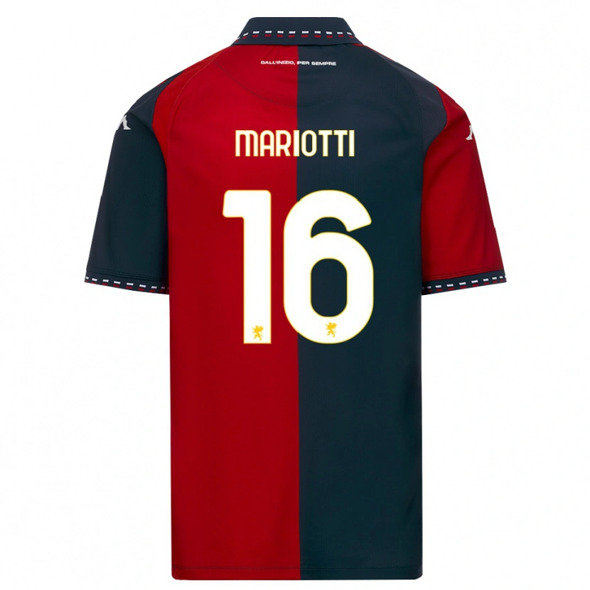 Danxen Niño Camiseta Andrea Mariotti #16 Rojo Negro Blanco 1ª Equipación 2026/27 La Camisa
