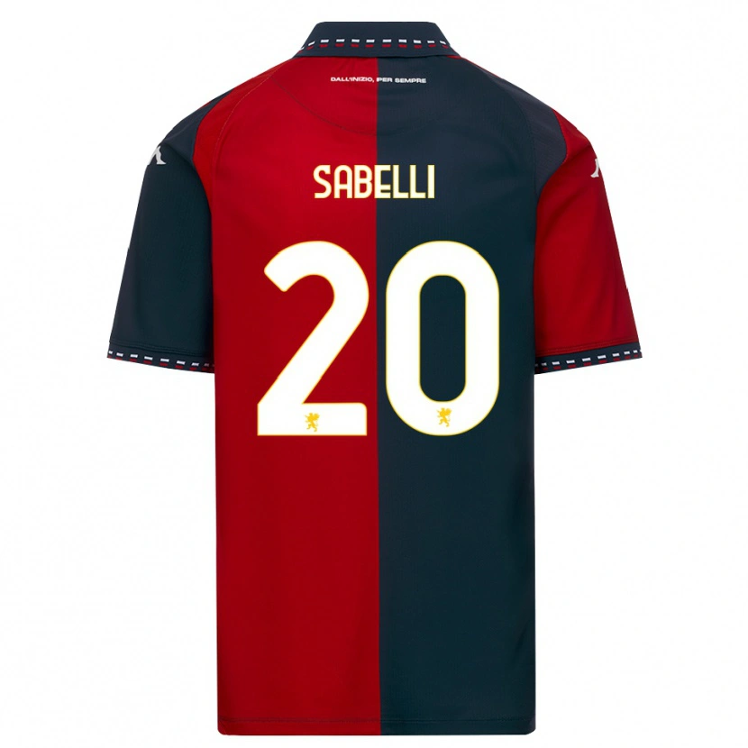 Danxen Niño Camiseta Stefano Sabelli #20 Rojo Negro Blanco 1ª Equipación 2026/27 La Camisa