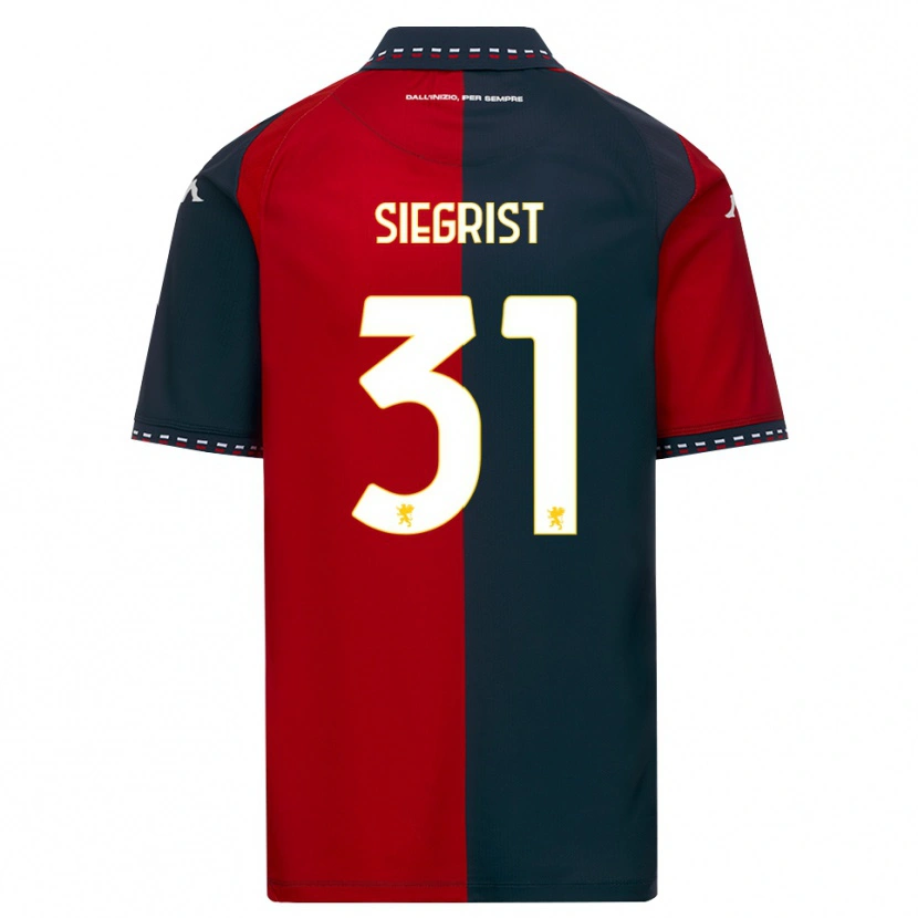Danxen Niño Camiseta Benjamin Siegrist #31 Rojo Negro Blanco 1ª Equipación 2026/27 La Camisa