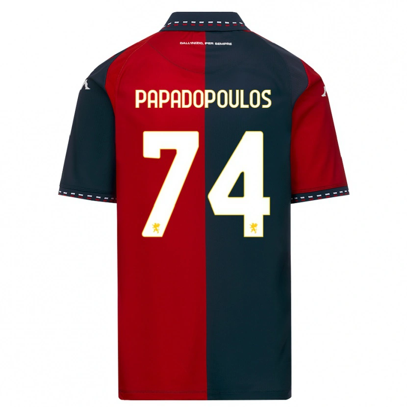 Danxen Niño Camiseta Christos Papadopoulos #74 Rojo Negro Blanco 1ª Equipación 2026/27 La Camisa