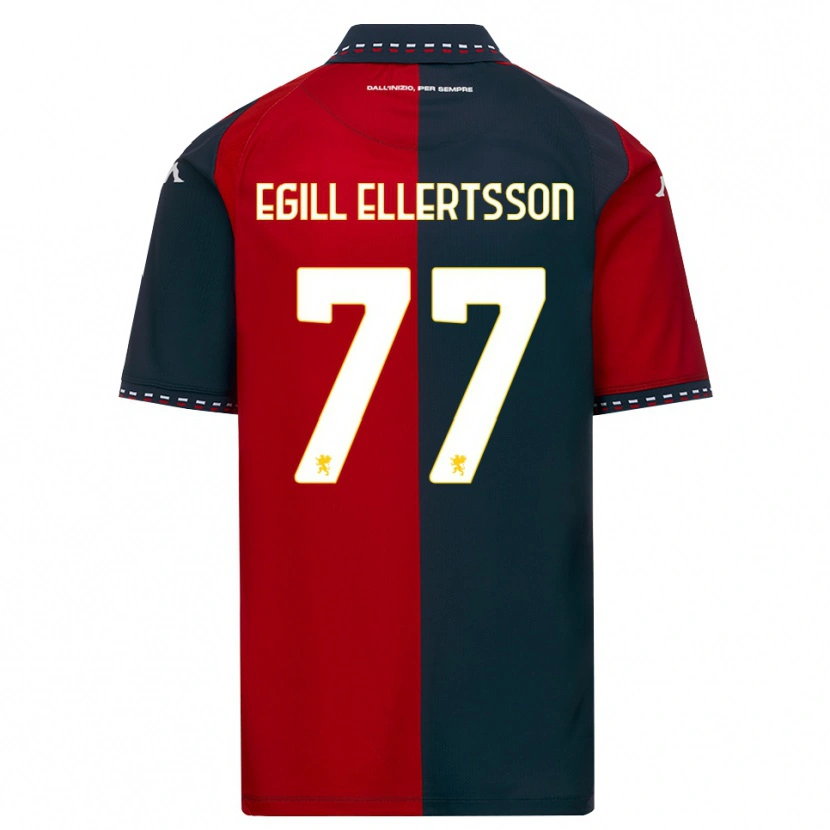 Danxen Niño Camiseta Mikael Egill Ellertsson #77 Rojo Negro Blanco 1ª Equipación 2026/27 La Camisa