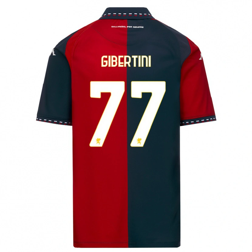 Danxen Niño Camiseta Matteo Gibertini #77 Rojo Negro Blanco 1ª Equipación 2026/27 La Camisa