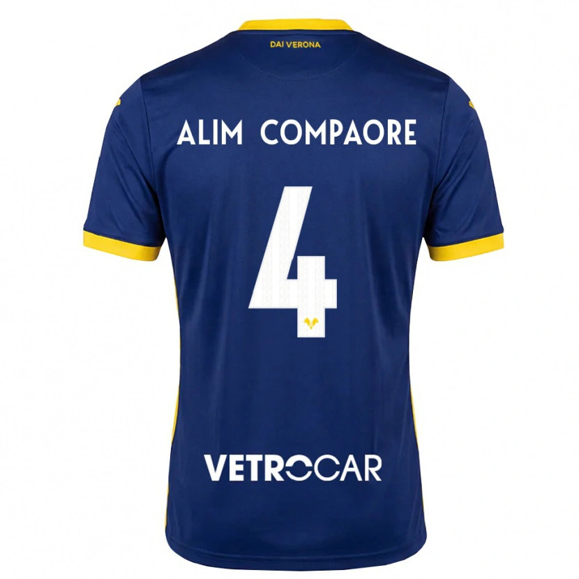 Danxen Niño Camiseta Abdul Alim Compaore #4 Azul Real Amarillo Blanco 1ª Equipación 2026/27 La Camisa
