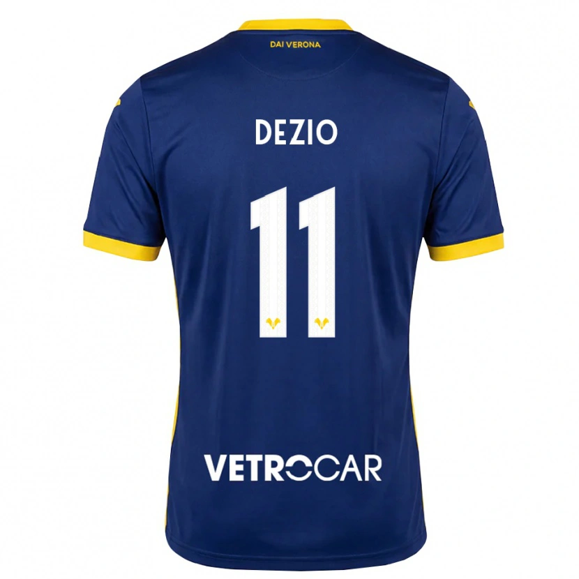 Danxen Niño Camiseta Alessandro Dezio #11 Azul Real Amarillo Blanco 1ª Equipación 2026/27 La Camisa