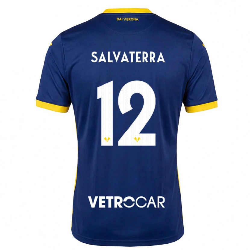 Danxen Niño Camiseta Cristian Salvaterra #12 Azul Real Amarillo Blanco 1ª Equipación 2026/27 La Camisa
