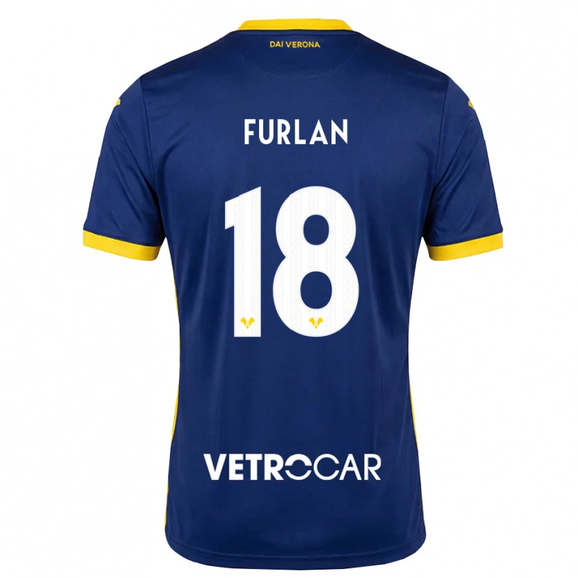 Danxen Niño Camiseta David Furlan #18 Azul Real Amarillo Blanco 1ª Equipación 2026/27 La Camisa