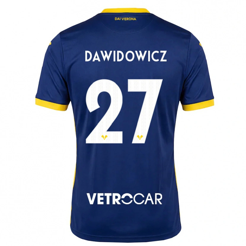 Danxen Niño Camiseta Pawel Dawidowicz #27 Azul Real Amarillo Blanco 1ª Equipación 2026/27 La Camisa