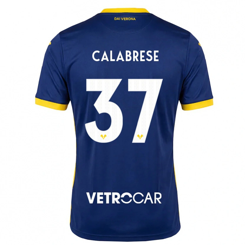 Danxen Niño Camiseta Nicolò Calabrese #37 Azul Real Amarillo Blanco 1ª Equipación 2026/27 La Camisa
