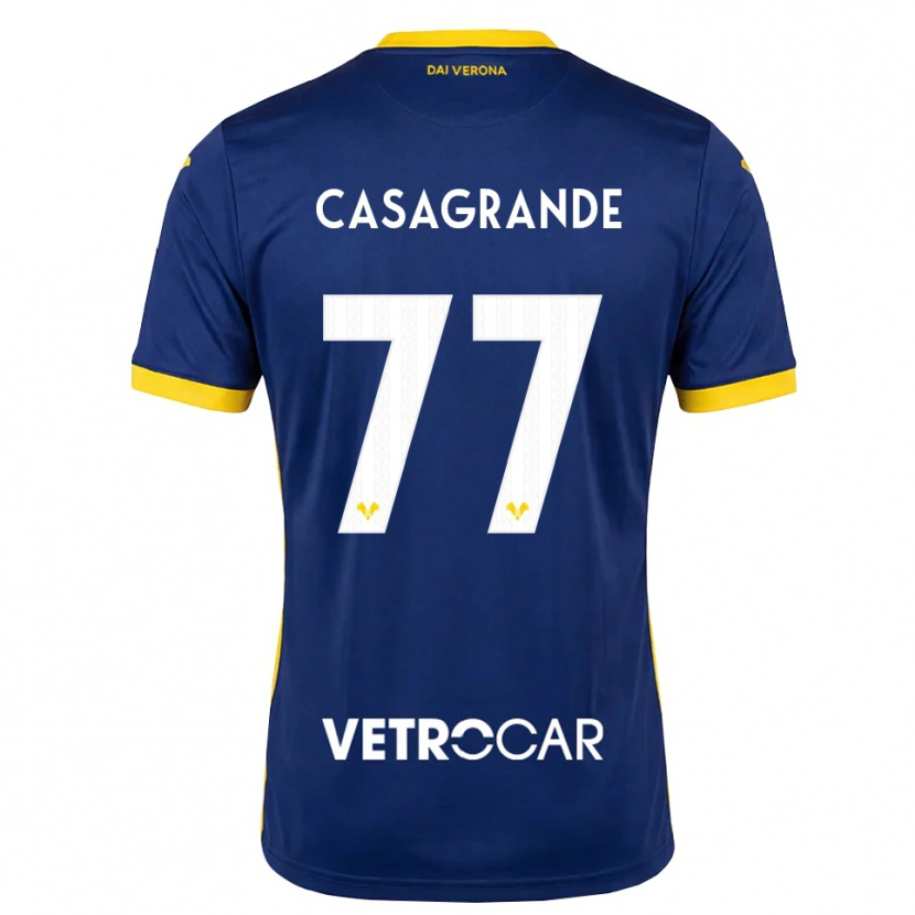 Danxen Niño Camiseta Tommaso Casagrande #77 Azul Real Amarillo Blanco 1ª Equipación 2026/27 La Camisa