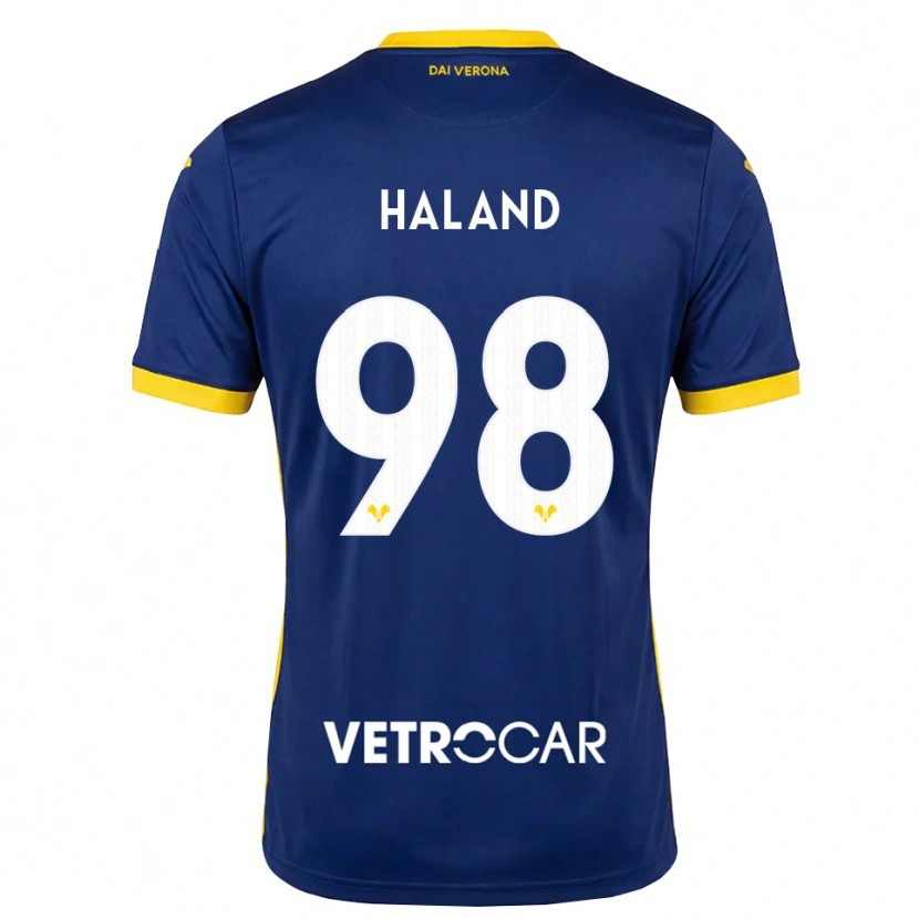 Danxen Niño Camiseta Benedicte Iversen Håland #98 Azul Real Amarillo Blanco 1ª Equipación 2026/27 La Camisa