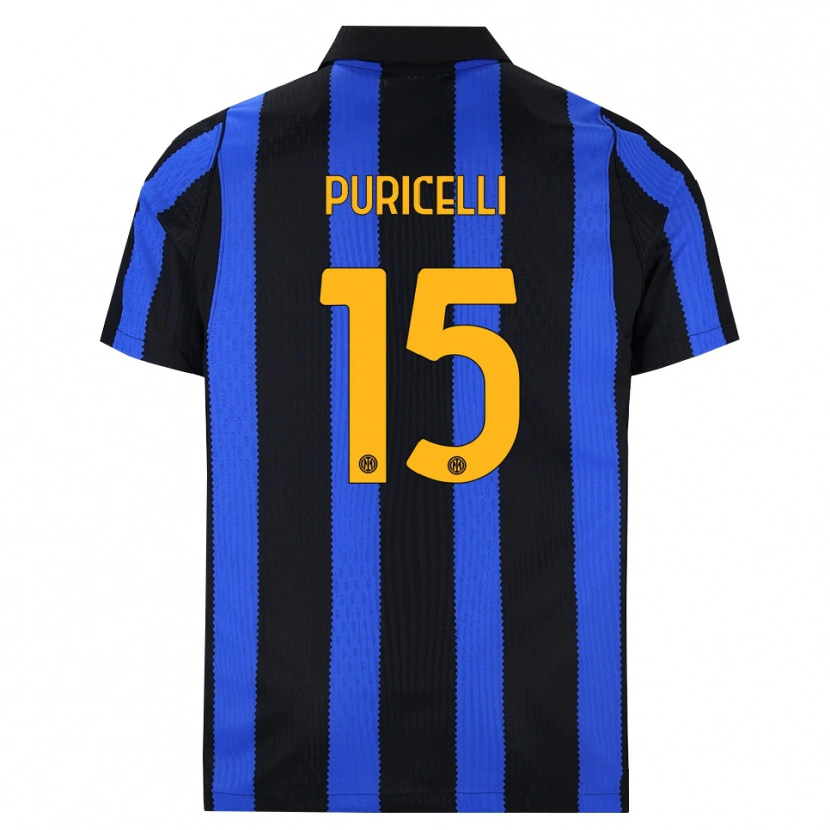 Danxen Niño Camiseta Lorenzo Puricelli #15 Negro Azul Amarillo 1ª Equipación 2026/27 La Camisa