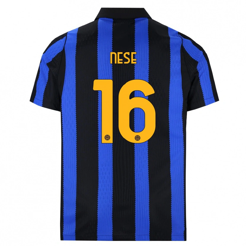 Danxen Niño Camiseta Alessio Nese #16 Negro Azul Amarillo 1ª Equipación 2026/27 La Camisa