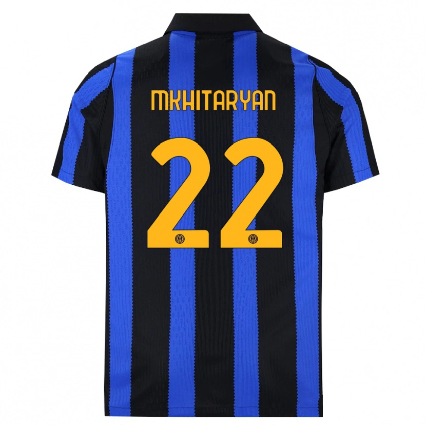 Danxen Niño Camiseta Henrikh Mkhitaryan #22 Negro Azul Amarillo 1ª Equipación 2026/27 La Camisa