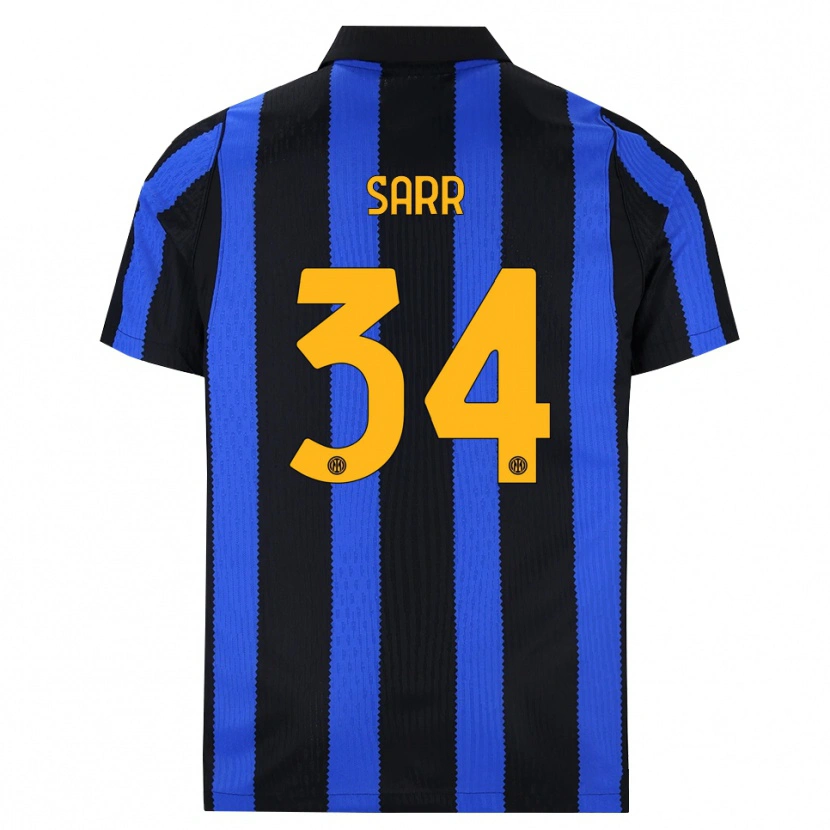Danxen Niño Camiseta Amadou Sarr #34 Negro Azul Amarillo 1ª Equipación 2026/27 La Camisa