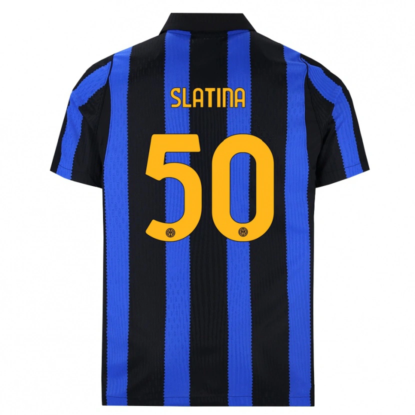 Danxen Niño Camiseta Duje Slatina #50 Negro Azul Amarillo 1ª Equipación 2026/27 La Camisa