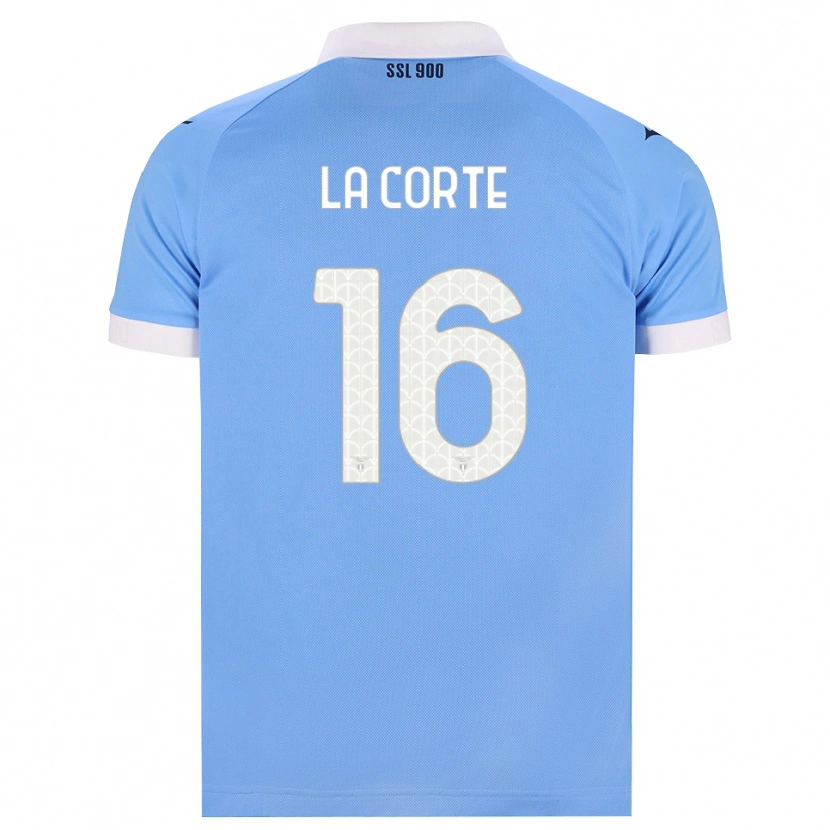 Danxen Niño Camiseta Pietro La Corte #16 Azul Cielo Negro Blanco 1ª Equipación 2026/27 La Camisa