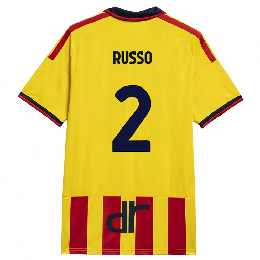 Danxen Niño Camiseta Luca Russo #2 Amarillo Rojo 1ª Equipación 2026/27 La Camisa