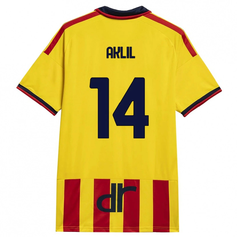Danxen Niño Camiseta Lino Aklil #14 Amarillo Rojo 1ª Equipación 2026/27 La Camisa