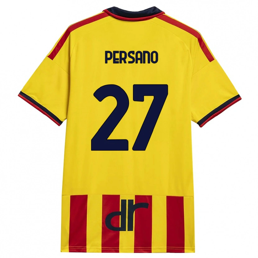 Danxen Niño Camiseta Emanuele Persano #27 Amarillo Rojo 1ª Equipación 2026/27 La Camisa