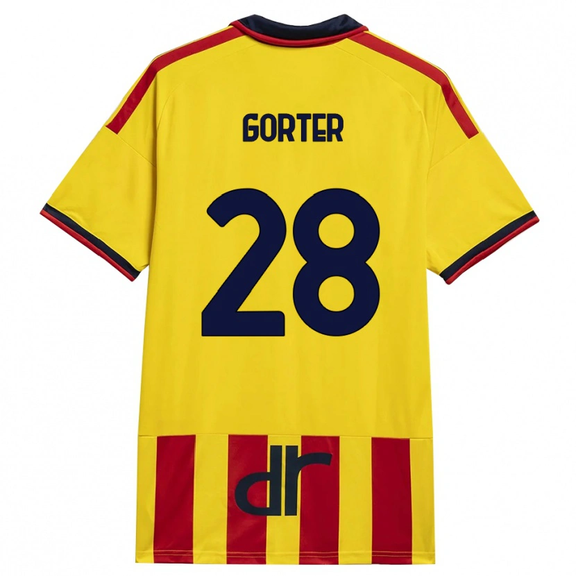 Danxen Niño Camiseta Olaf Gorter #28 Amarillo Rojo 1ª Equipación 2026/27 La Camisa
