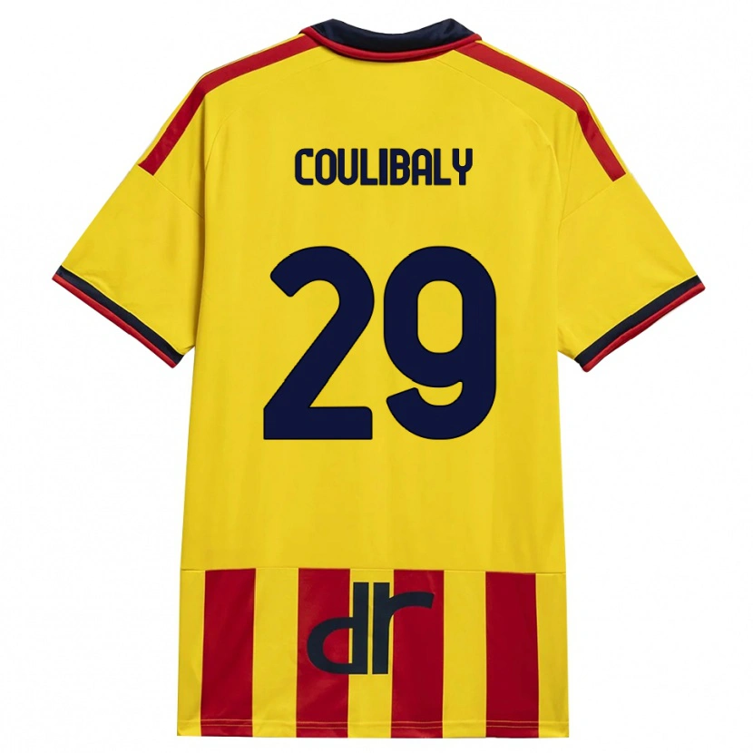 Danxen Niño Camiseta Lassana Coulibaly #29 Amarillo Rojo 1ª Equipación 2026/27 La Camisa