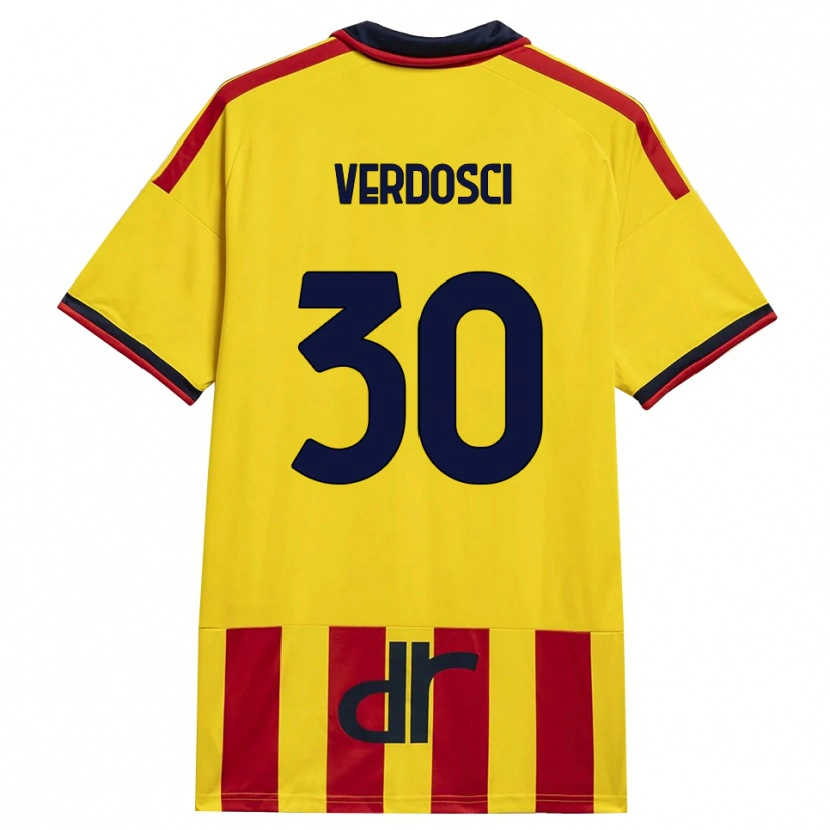 Danxen Niño Camiseta Simone Verdosci #30 Amarillo Rojo 1ª Equipación 2026/27 La Camisa