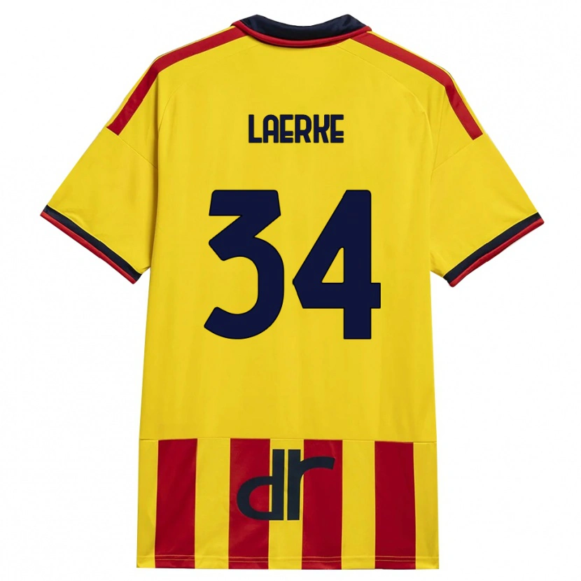 Danxen Niño Camiseta Hjalte Lærke #34 Amarillo Rojo 1ª Equipación 2026/27 La Camisa