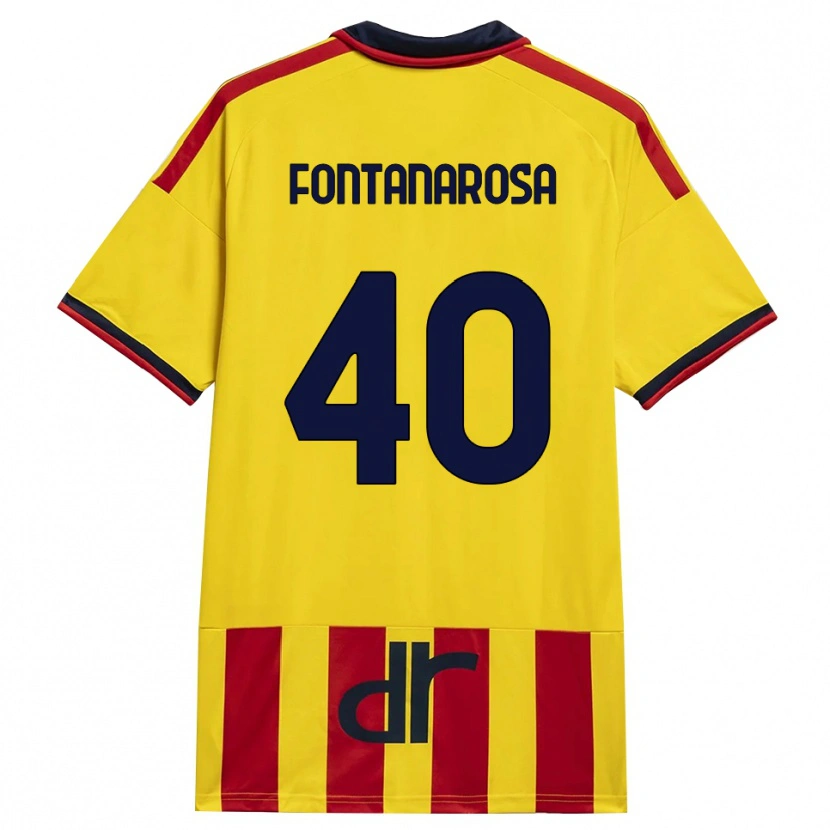 Danxen Niño Camiseta Andrea Fontanarosa #40 Amarillo Rojo 1ª Equipación 2026/27 La Camisa