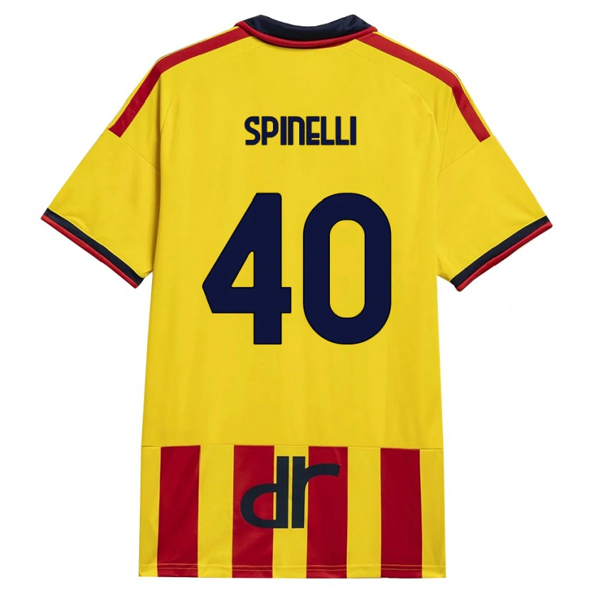 Danxen Niño Camiseta Nicolò Spinelli #40 Amarillo Rojo 1ª Equipación 2026/27 La Camisa