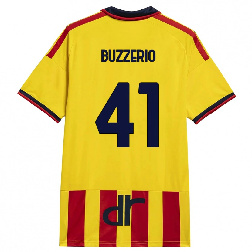 Danxen Niño Camiseta Mattia Buzzerio #41 Amarillo Rojo 1ª Equipación 2026/27 La Camisa