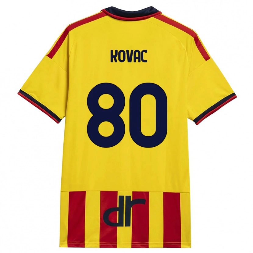 Danxen Niño Camiseta Niko Kovač #80 Amarillo Rojo 1ª Equipación 2026/27 La Camisa