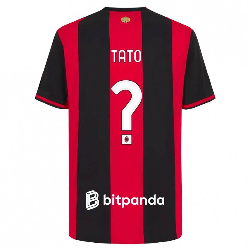 Danxen Niño Camiseta Adrien Tato #0 Rojo Negro Blanco 1ª Equipación 2026/27 La Camisa