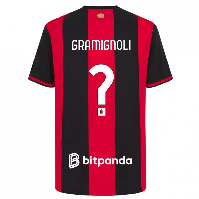 Danxen Niño Camiseta Luca Gramignoli #0 Rojo Negro Blanco 1ª Equipación 2026/27 La Camisa