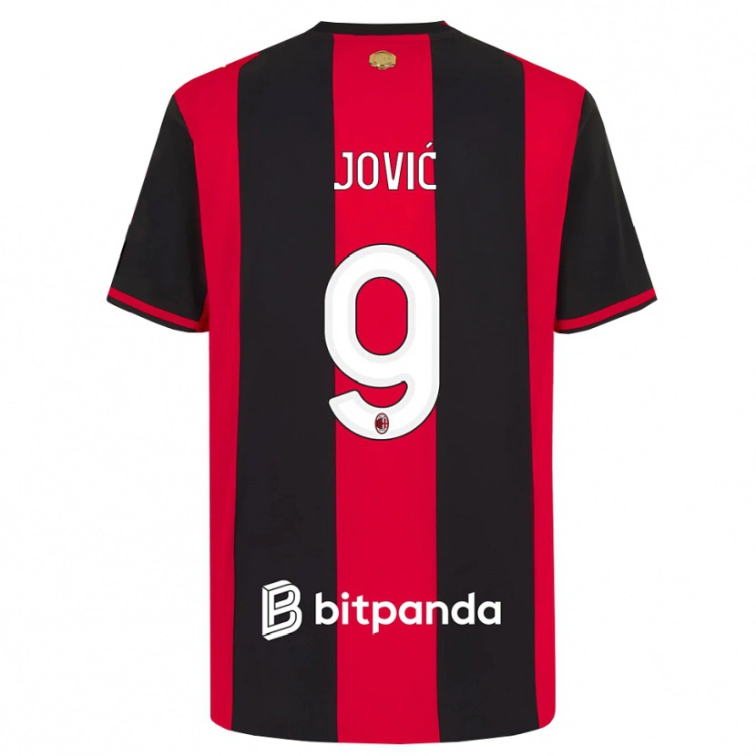 Danxen Niño Camiseta Luka Jovic #9 Rojo Negro Blanco 1ª Equipación 2026/27 La Camisa