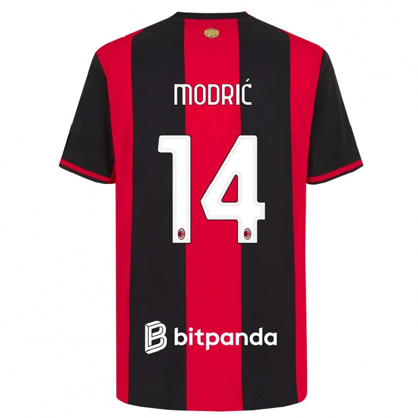 Danxen Niño Camiseta Luka Modrić #14 Rojo Negro Blanco 1ª Equipación 2026/27 La Camisa